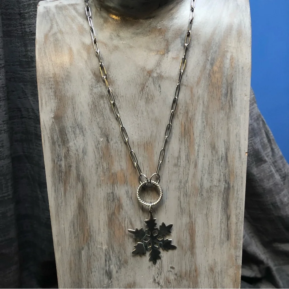 Sterling Snowflake Necklace - Picture 2 of 6
